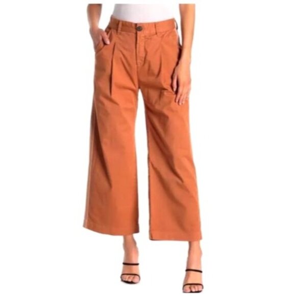 Veronica Beard Jeans Womens Wide-Leg Pants In Rust With Side Stripes Size 24 - Picture 1 of 16